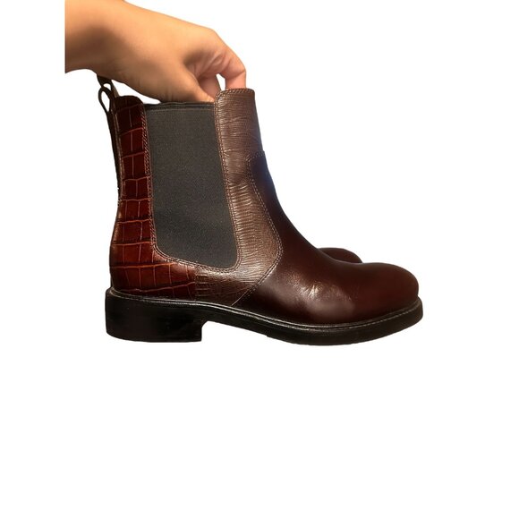 Jeffrey Campbell Edmond Chelsea Booties Women 8 Brown Real Leather Zipper Classi - Picture 11 of 16